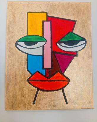 Quadro Dipinto a mano acrilico e brillantini 