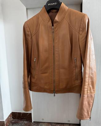 Giacca biker donna in nappa cammello 