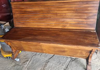 Panca Cassapanca in legno con ruote