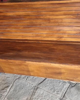 Panca Cassapanca in legno con ruote