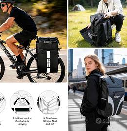 32L Borsa Bici zaino Impermeabile, 3 in 1