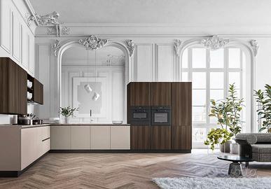Cucina Angolare + Colonne in Fenix ♥ Da fabbrica