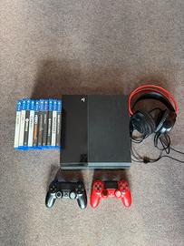 PS4 + joystick + cuffie + giochi