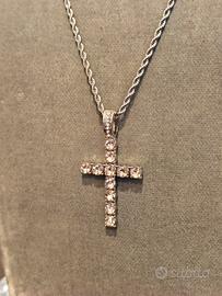 Collana con croce in argento unisex 
