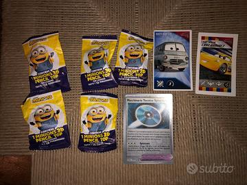 Minions 3D pencil (5pz)+ card pokemon+cars
