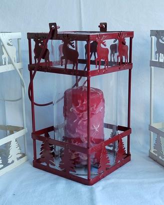 Tre lanterne portacandele da tavolo