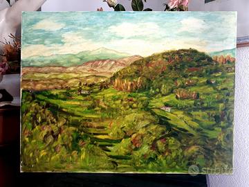 Colline zona Vittorio Veneto, olio su tela 60x80
