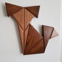 Quadro decorazione cane legno pezzo unico eco