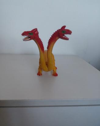 dinosauro mostro a due teste in gomma anni 80 vint