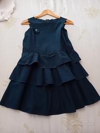 vestitino bimba blu a balze