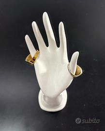 Portagioie Mano in Ceramica Bianca Lucida.
