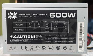 ALIMENTATORE PC COOLER MASTER ATX 500W