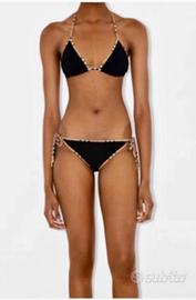 Bikini nero con finiture check tg xs Burberry