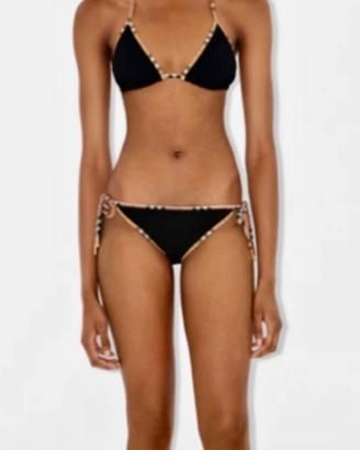 Bikini nero con finiture check tg xs Burberry
