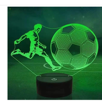 Luce led 3D , lampada gioco calcio multicolore con