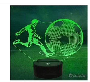 Luce led 3D , lampada gioco calcio multicolore con