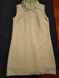 Vestitino Kcc Turchese Pailettes Colletto Perlato