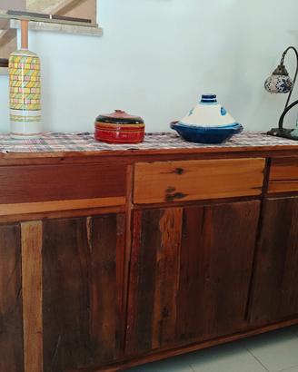 mobile giorno ETNICO in legno massello VINTAGE 