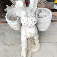 Asino Porta Piante Da Giardino in Pietra Calcinata