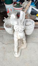 Asino Porta Piante Da Giardino in Pietra Calcinata