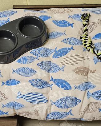 Dono cuscino + ciotola + gioco per cani