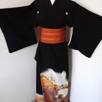 kimono tomesode originale giapponese antico in set