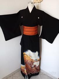 kimono tomesode originale giapponese antico in set