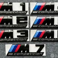 Loghi BMW logo stemma M sport nero lucido argento