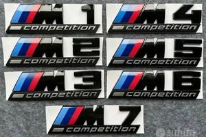 Loghi BMW logo stemma M sport nero lucido argento