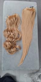 2 coda estension capelli biondi liscia e mossa