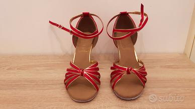 Scarpe donna da ballo n. 37 nuove color rosso oro