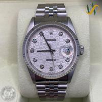 Rolex Datejust Ref.16234 -Silver Diamanti-full set