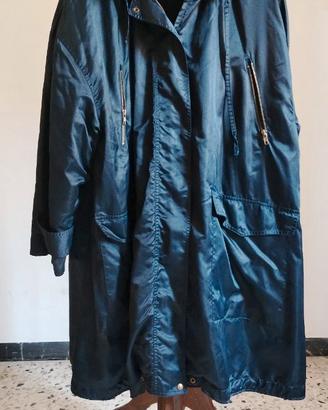 Parka impermeabile lungo vintage colore blu notte