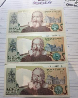 lotto 3 PZ 2000 Lire galileo fds 