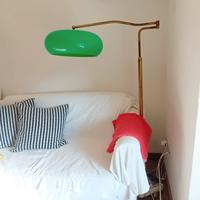 Lampada Decó verde e ottone 144 x 62 cm