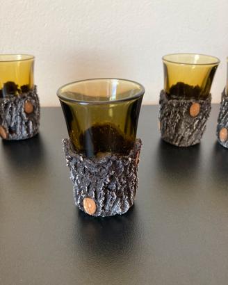 Set 5 bicchierini liquore cicchetti shot vintage