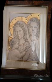 quadro sacra famiglia in argento 800