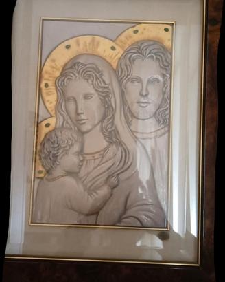 quadro sacra famiglia in argento 800