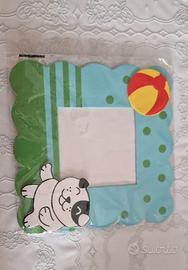 Portafoto con cane in legno