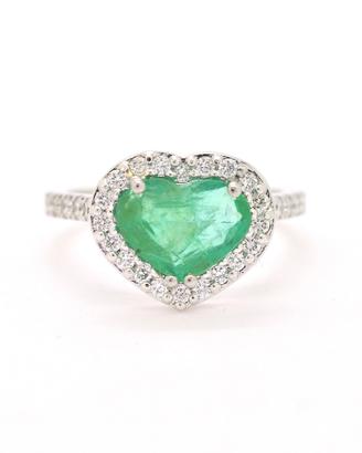 Anello smeraldo cuore 2,07 carati e diamanti
