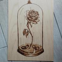 Quadretto fatto a mano con pirografo