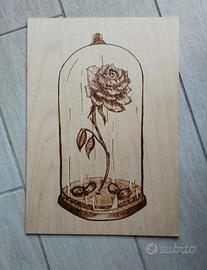 Quadretto fatto a mano con pirografo