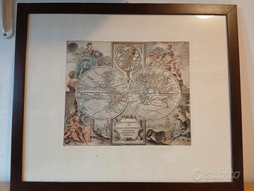 stampa antica mappa del mondo