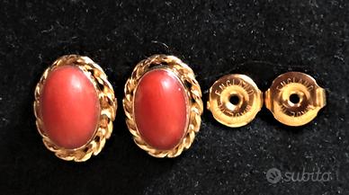 ORECCHINI IN ORO E CORALLO 18K MADE IN ENGLAND