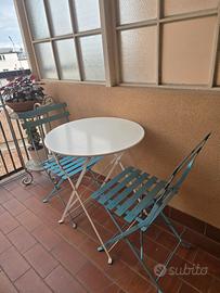 Tavolo da giardino bistrot in metallo con 2 sedie