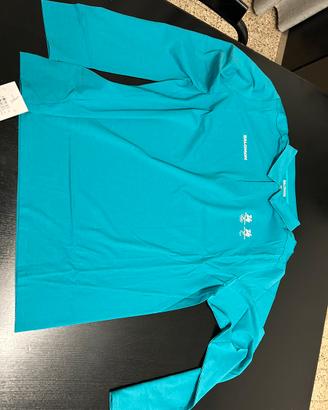 10 polo AZZURRE manica lunga XXL