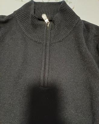 Maglione mezza zip ,nero,Ungaro,tg 52