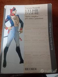 Opera completa L'elisir d'amore canto e pianoforte