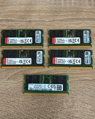 Lotto Ram notebook DDR5 PC5 da 16gb