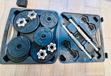 Kit manubri 20 kg valigetta pesi palestra weights 